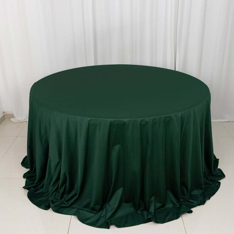 Scuba Round 132" Tablecloth Hunter Emerald Green - Wrinkle Free & Stain Resistant Seamless Table Cover