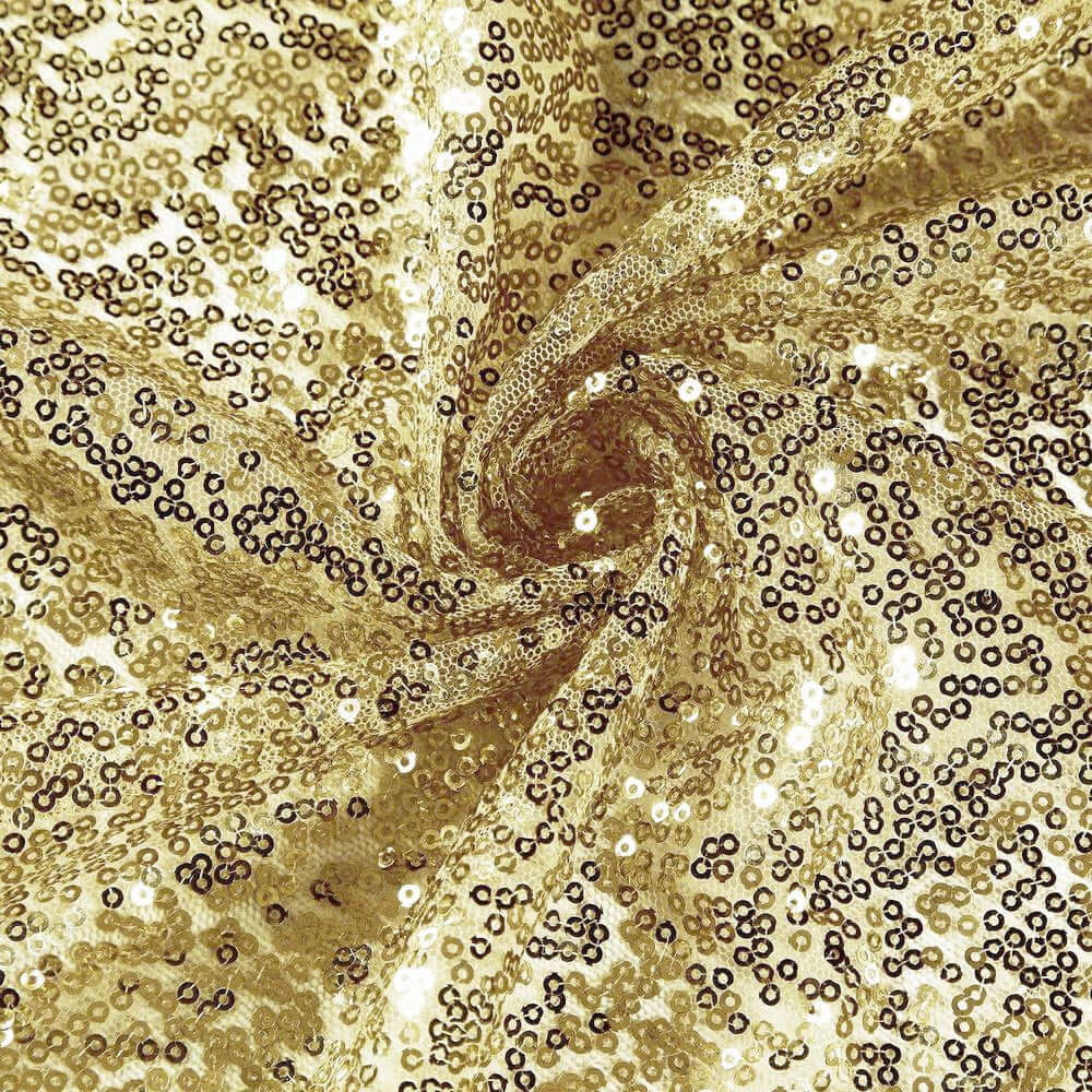 Sequin 132" Round Tablecloth Champagne - Seamless Dazzling Table Cover
