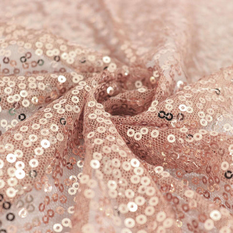 Sequin 120" Round Tablecloth Rose Gold - Seamless Glittering Table Cover