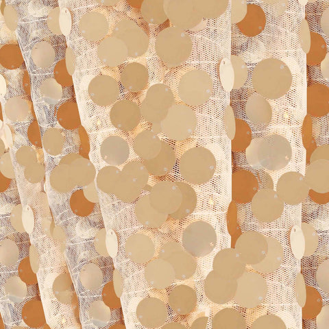 Sequin 90"x156" Rectangle Tablecloth Matte Champagne - Seamless Big Payette Table Cover