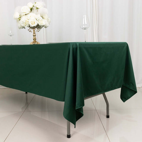 Scuba Rectangular 60"x102" Tablecloth Hunter Emerald Green - Wrinkle Free & Stain Resistant Table Cover