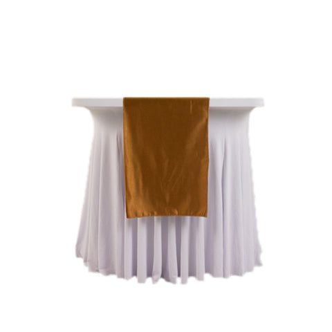 Scuba Polyester 12"x108" Table Runner Shimmer Gold - Wrinkle-Free Table Linen for Events and Banquets