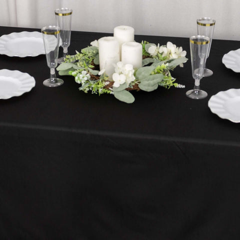 Scuba Rectangular 60"x102" Tablecloth Black - Wrinkle Free & Stain Resistant Table Cover for Weddings and Banquets