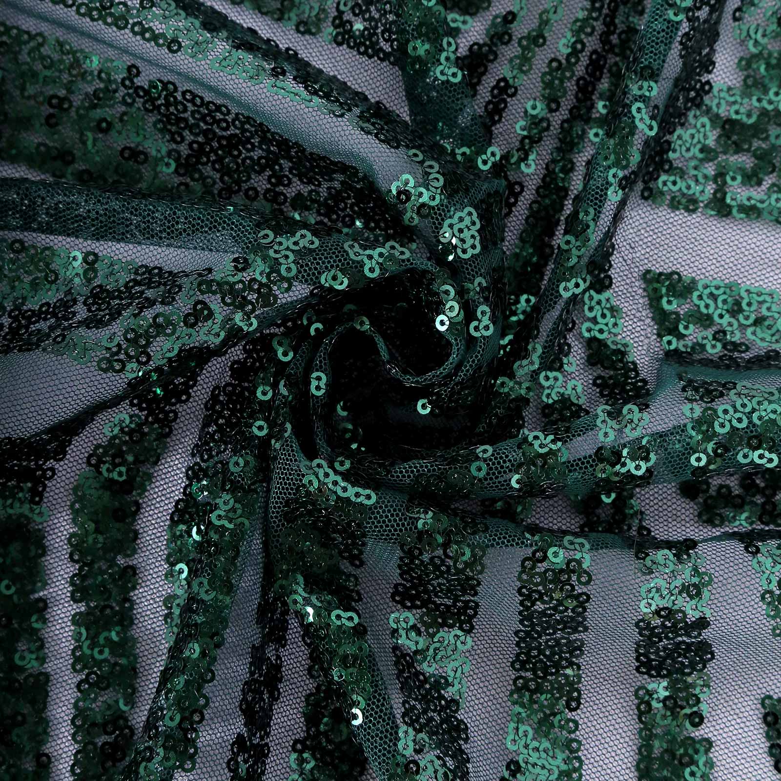 Sequin 120" Round Tablecloth Hunter Emerald Green - Seamless Diamond Glitz Table Cover
