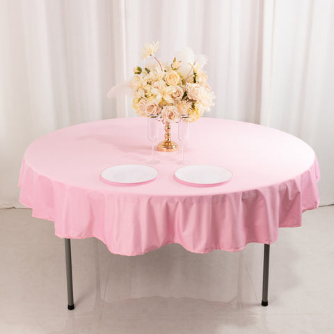Scuba Round 70" Tablecloth Pink - Wrinkle Free & Stain Resistant Table Cover
