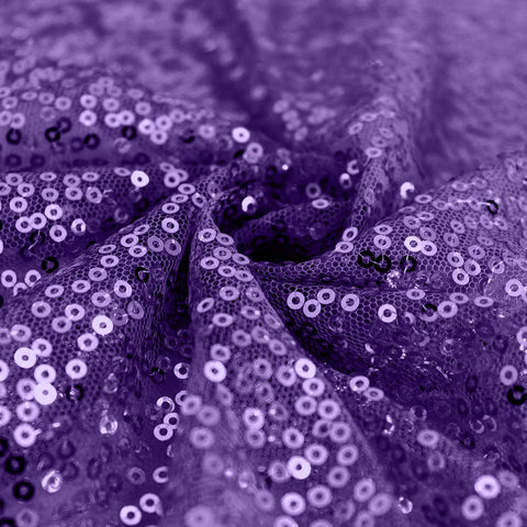 Sequin 120" Round Tablecloth Purple - Seamless Glittering Table Cover