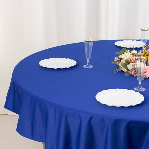 Scuba Round 70" Tablecloth Royal Blue - Wrinkle Free & Stain Resistant Table Cover