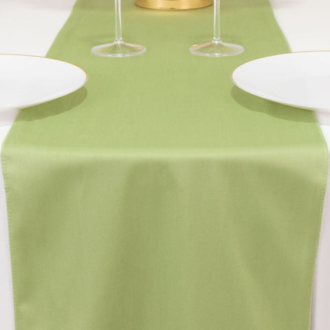Scuba Polyester 12"x108" Table Runner Sage Green - Wrinkle-Free Table Linen