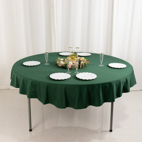 Scuba Round 70" Tablecloth Hunter Emerald Green - Wrinkle Free & Stain Resistant Table Cover
