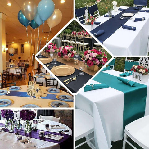 Satin 12"x108" Table Runner Nude - Stylish Table Linen