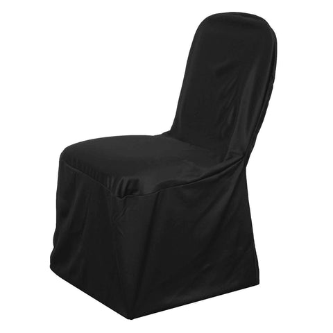 Scuba Stretch Chair Cover Black for Banquet Chairs Slim Fit Design - Wrinkle Free and Durable Slipcover