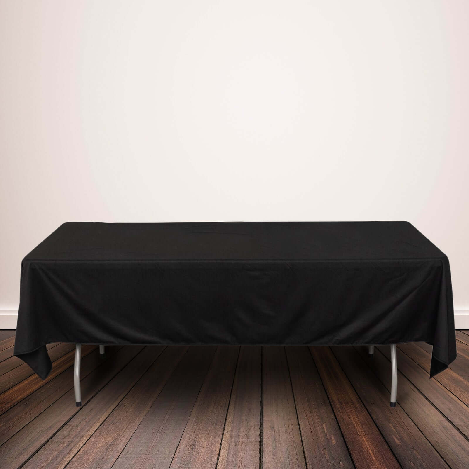 Scuba Rectangular 60"x102" Tablecloth Black - Wrinkle Free & Stain Resistant Table Cover for Weddings and Banquets