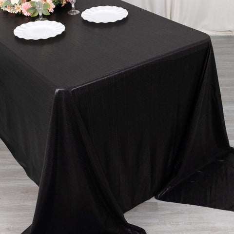 Sequin Dots Polyester 90"x132" Rectangle Tablecloth Shimmering Black - Seamless, Glittering & Wrinkle Free Table Cover