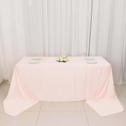 Scuba Rectangular 90"x156" Tablecloth Blush - Wrinkle Free, Stain Resistant & Seamless Table Cover