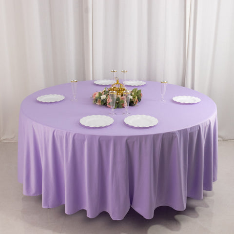 Scuba Round 108" Tablecloth Lavender Lilac - Wrinkle Free & Stain Resistant Table Cover