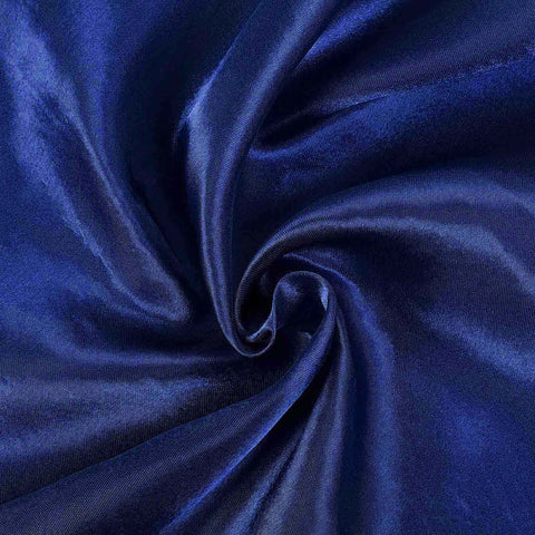 Satin Chair Cover Self-Tie Universal Design Navy Blue - Durable Slip-On Cover for Folding, Dining, Banquet & Standard Chairs