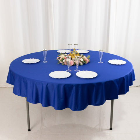 Scuba Round 70" Tablecloth Royal Blue - Wrinkle Free & Stain Resistant Table Cover