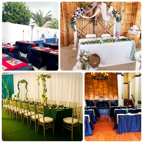 Scuba Rectangular 90"x132" Tablecloth Royal Blue - Wrinkle Free, Stain Resistant & Seamless Table Cover