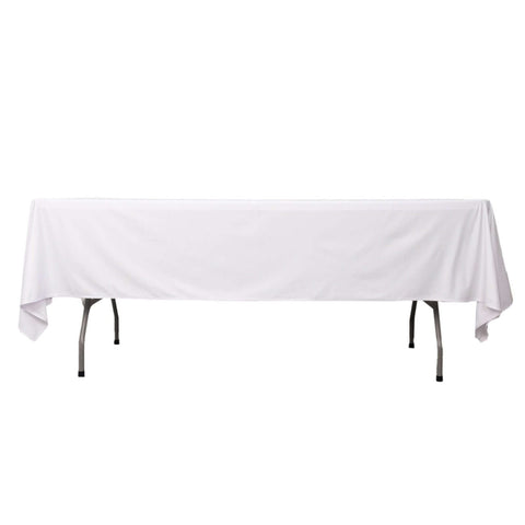 Scuba Rectangular 60"x102" Tablecloth White - Wrinkle Free & Stain Resistant Table Cover for Weddings and Banquets