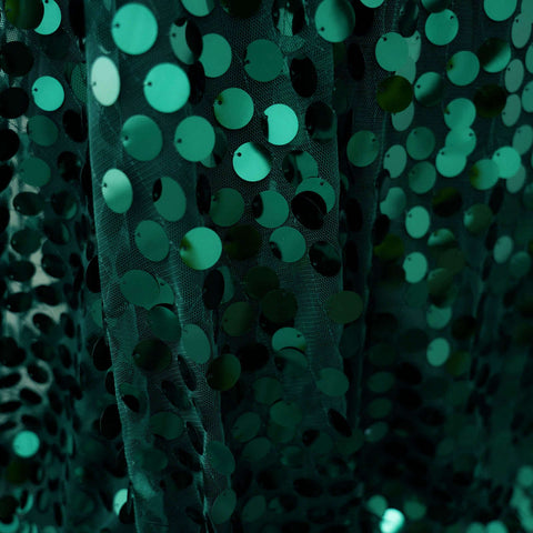 Sequin 60"x102" Rectangle Tablecloth Hunter Emerald Green - Big Payette Design for Modern Gatherings