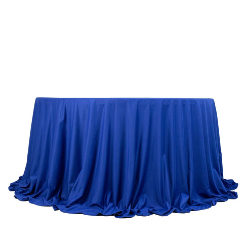 Scuba Round 132" Tablecloth Royal Blue - Wrinkle Free & Stain Resistant Seamless Table Cover