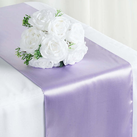 Satin 12"x108" Table Runner Lavender - Stylish Table Linen