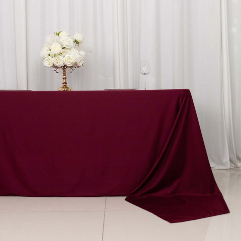 Scuba Rectangular 90"x156" Tablecloth Burgundy - Wrinkle Free, Stain Resistant & Seamless Table Cover