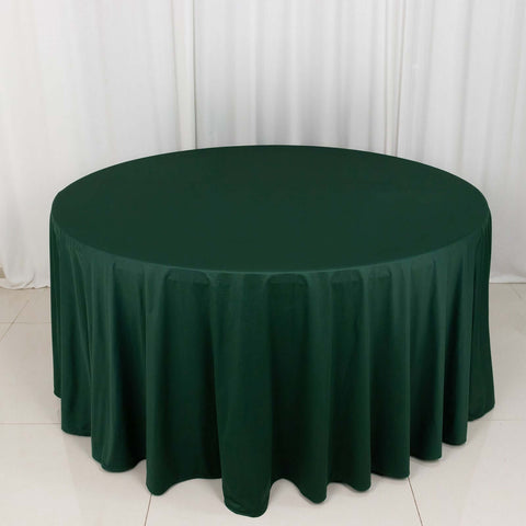 Scuba Round 120" Tablecloth Hunter Emerald Green - Wrinkle Free & Stain Resistant Seamless Table Cover
