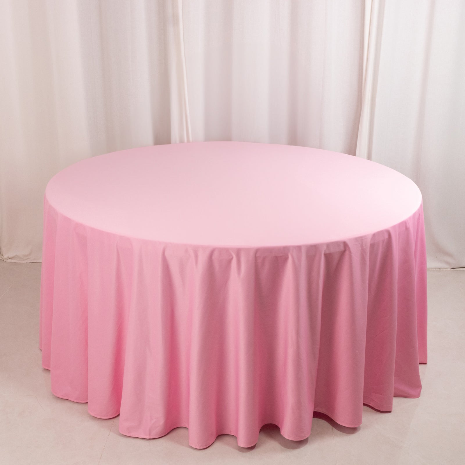 Scuba Round 120" Tablecloth Pink - Wrinkle Free & Stain Resistant Seamless Table Cover