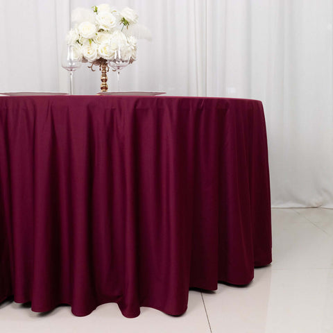 Scuba Round 120" Tablecloth Burgundy - Wrinkle Free & Stain Resistant Seamless Table Cover