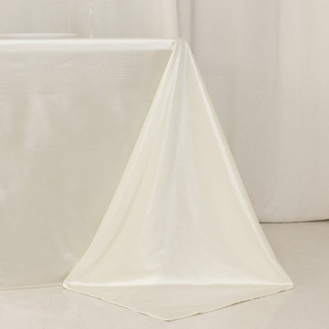 Scuba Rectangular 90"x132" Tablecloth Shimmering Pearl White - Wrinkle Free & Stain Resistant Seamless Table Cover