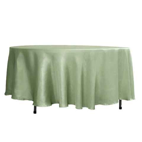 Satin 108" Round Tablecloth Sage Green - Smooth and Lustrous Table Cover